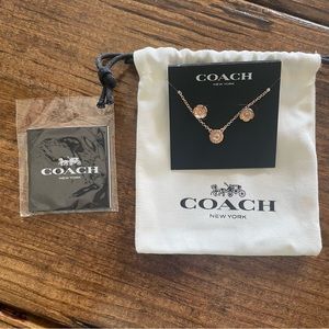 NEW Rose Gold Coach earring and necklace set